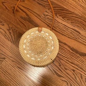 Nordstrom circle straw handbag new without tag